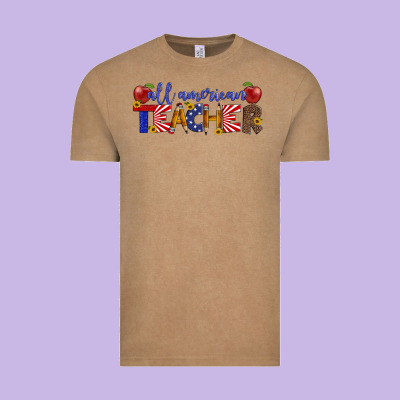 All American Teacher Vintage Tee Designed By Artiststas