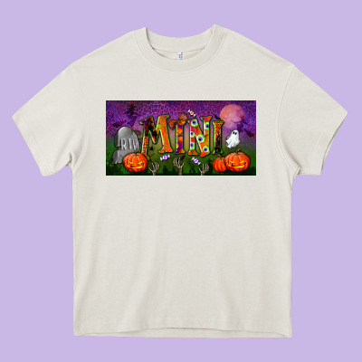 Halloween Mini License Plate Heavy Core Tee Designed By Bundleandbundleshop