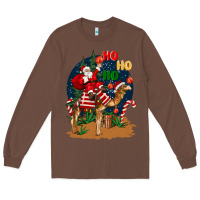 Chestnut Christmas  camel with Santa Long Sleeve Tee - BarkalooDesign