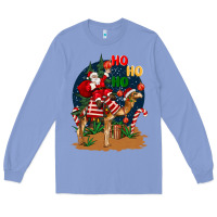 Colony Blue Christmas  camel with Santa Long Sleeve Tee - BarkalooDesign