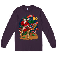 Plum Christmas  camel with Santa Long Sleeve Tee - BarkalooDesign