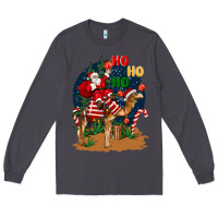 Smoke Christmas  camel with Santa Long Sleeve Tee - BarkalooDesign