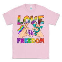 Bubblegum Pink Love Is Freedom Classic Tee - BundleAndBundleShop