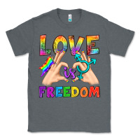 Charcoal Heather Love Is Freedom Classic Tee - BundleAndBundleShop