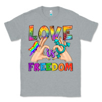 Heather Grey Love Is Freedom Classic Tee - BundleAndBundleShop