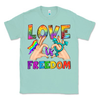 Seafoam Love Is Freedom Classic Tee - BundleAndBundleShop