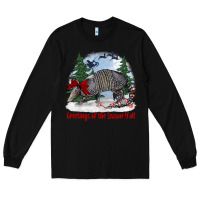 Black greetings of the season y'all with armadillo Long Sleeve Tee - BarkalooDesign
