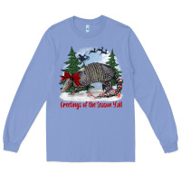 Colony Blue greetings of the season y'all with armadillo Long Sleeve Tee - BarkalooDesign