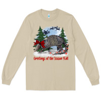 Mushroom greetings of the season y'all with armadillo Long Sleeve Tee - BarkalooDesign