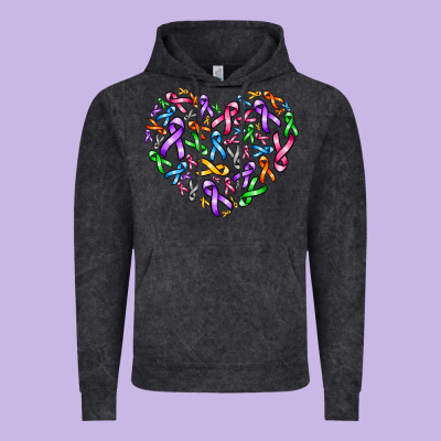 Cancer Ribbon Heart Vintage Hoodie Designed By Adodesignshop