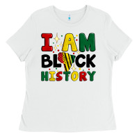 White i am black history Ladies Tee - Artiststas