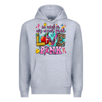 Heather Grey in october we wear pink love pink Premium Hoodie - AdoDesignShop