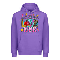 Purple in october we wear pink love pink Premium Hoodie - AdoDesignShop