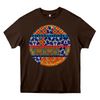 Chocolate Brown african fabric pattern round earrings Heavy Core Tee - BundleAndBundleShop