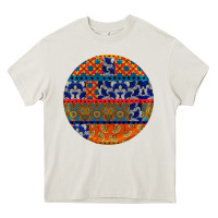 Cream african fabric pattern round earrings Heavy Core Tee - BundleAndBundleShop