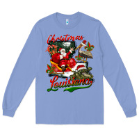 Colony Blue louisiana christmas with santa Long Sleeve Tee - BarkalooDesign