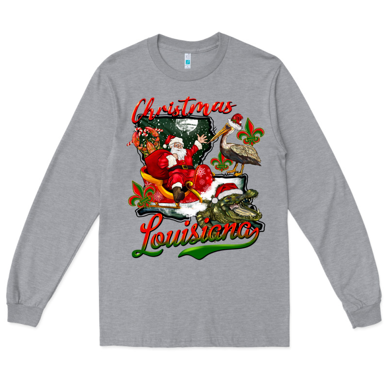 Louisiana Christmas With Santa Long Sleeve Tee by BarkalooDesign | Teevron