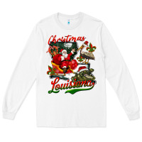 White louisiana christmas with santa Long Sleeve Tee - BarkalooDesign
