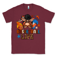 Burgundy basketball life messy bun Classic Tee - FaDigitalArtStudio