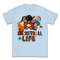Dusty Blue basketball life messy bun Classic Tee - FaDigitalArtStudio