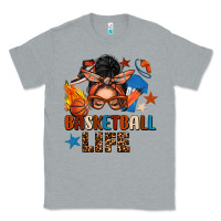Heather Grey basketball life messy bun Classic Tee - FaDigitalArtStudio