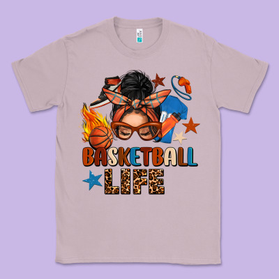 Basketball Life Messy Bun Classic Tee Designed By Fadigitalartstudio