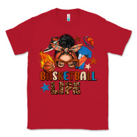 Red basketball life messy bun Classic Tee - FaDigitalArtStudio