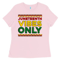 Bubblegum Pink juneteenth vibes only Ladies Tee - Artiststas
