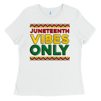 White juneteenth vibes only Ladies Tee - Artiststas