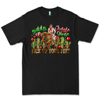 Black Giddy Up Jingle Horse Pick Up Your Feet Premium Tee - CowhideDigitalArt
