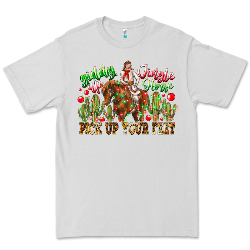 Giddy Up Jingle Horse Pick Up Your Feet Premium Tee by CowhideDigitalArt | Teevron