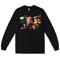 Black Christmas nurse Long Sleeve Tee - BarkalooDesign