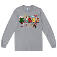 Heather Grey Christmas nurse Long Sleeve Tee - BarkalooDesign