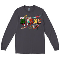 Smoke Christmas nurse Long Sleeve Tee - BarkalooDesign