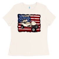 Bone golf cart american flag Ladies Tee - Artiststas