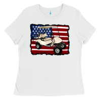 White golf cart american flag Ladies Tee - Artiststas