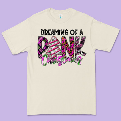 Dreaming Of A Pink Christmas Premium Tee Designed By Cowhidedigitalart