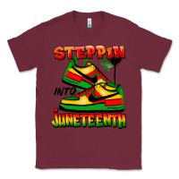 Burgundy steppin' into juneteenth Classic Tee - FaDigitalArtStudio