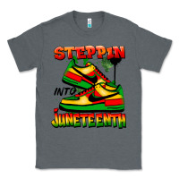 Charcoal Heather steppin' into juneteenth Classic Tee - FaDigitalArtStudio