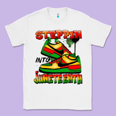 Steppin' Into Juneteenth Classic Tee Designed By Fadigitalartstudio