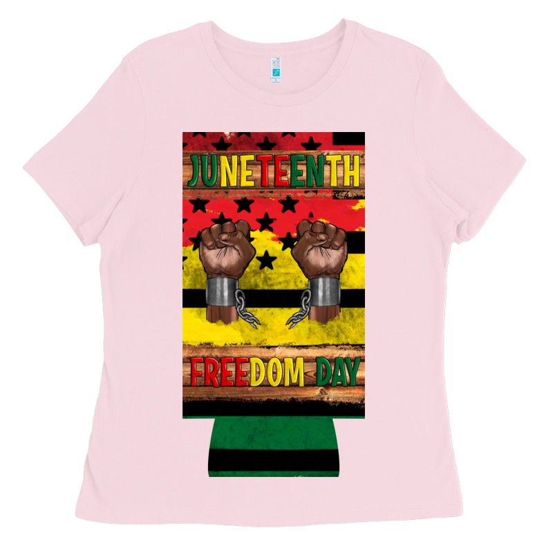 Juneteenth Freedom Day 12 Oz Can Cooler (slim) 2 Ladies Tee by Artiststas | Teevron