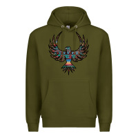 Army Green aztec leopard thunderbird Premium Hoodie - RanaPortraitStore