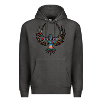 Charcoal Heather aztec leopard thunderbird Premium Hoodie - RanaPortraitStore
