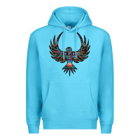 Ocean Blue aztec leopard thunderbird Premium Hoodie - RanaPortraitStore