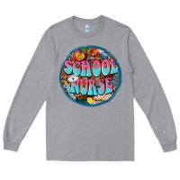 Heather Grey western groovy school nurse Long Sleeve Tee - BarkalooDesign