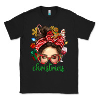 Black Christmas Messy Bun With Gingerbread Man Classic Tee - BundleAndBundleShop