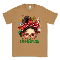 Toasted Coconut Christmas Messy Bun With Gingerbread Man Classic Tee - BundleAndBundleShop