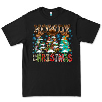 Black Howdy Christmas Premium Tee - CowhideDigitalArt