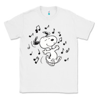 White dancing dog Classic Tee - DesigneFamous