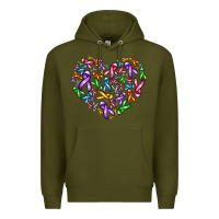 Army Green cancer ribbon heart Premium Hoodie - AdoDesignShop
